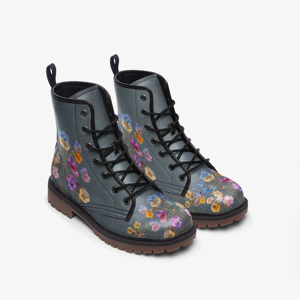 Flower Bunches Vegan Leather Boots