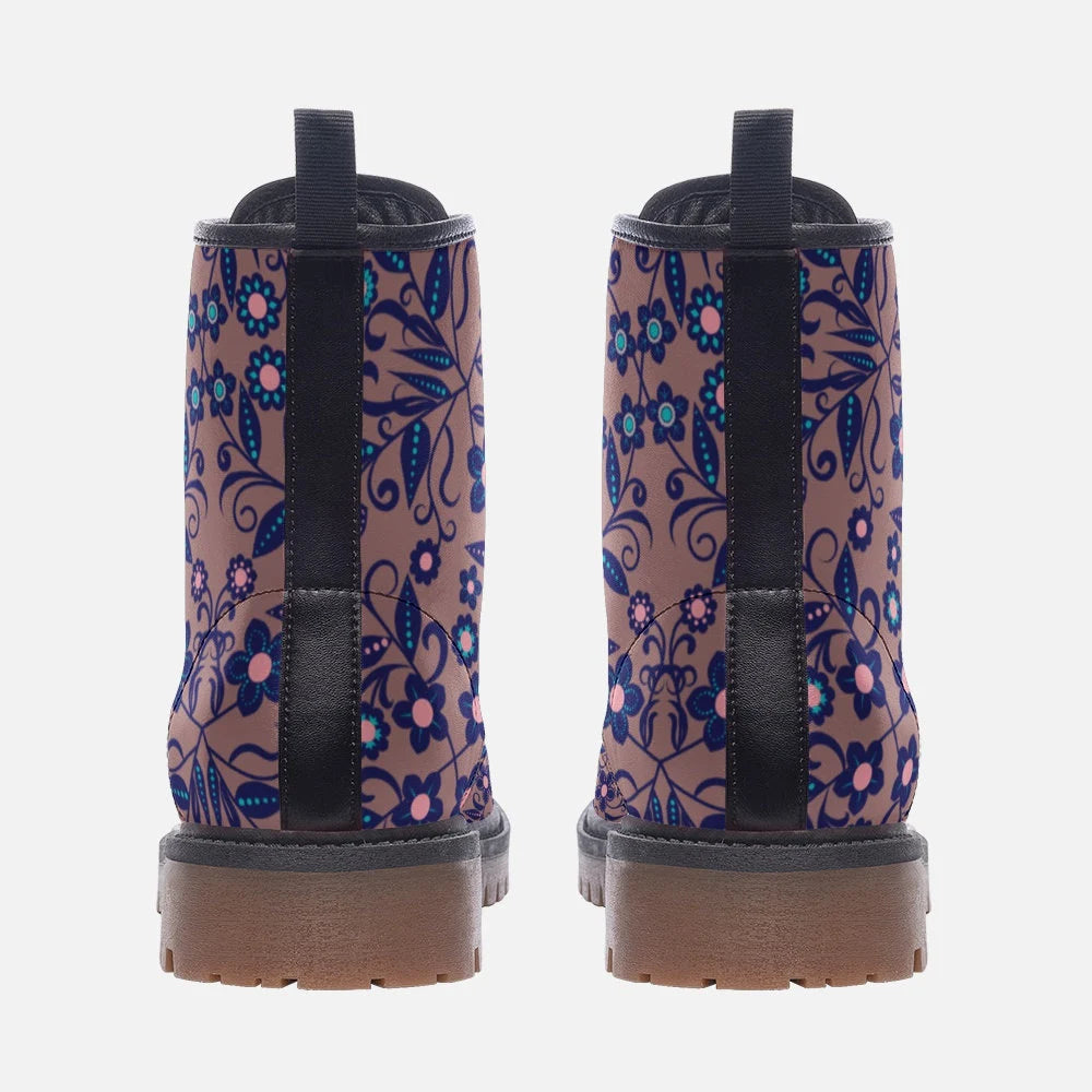 Groovy Purple Folk Cottage Core Vegan Leather Festival Boots