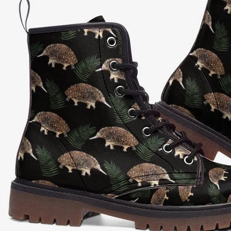 Native Animal Australian Echidna Monotreme Vegan Leather Festival Boots