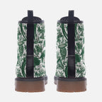 Green Chinoiserie Vegan Leather Boots