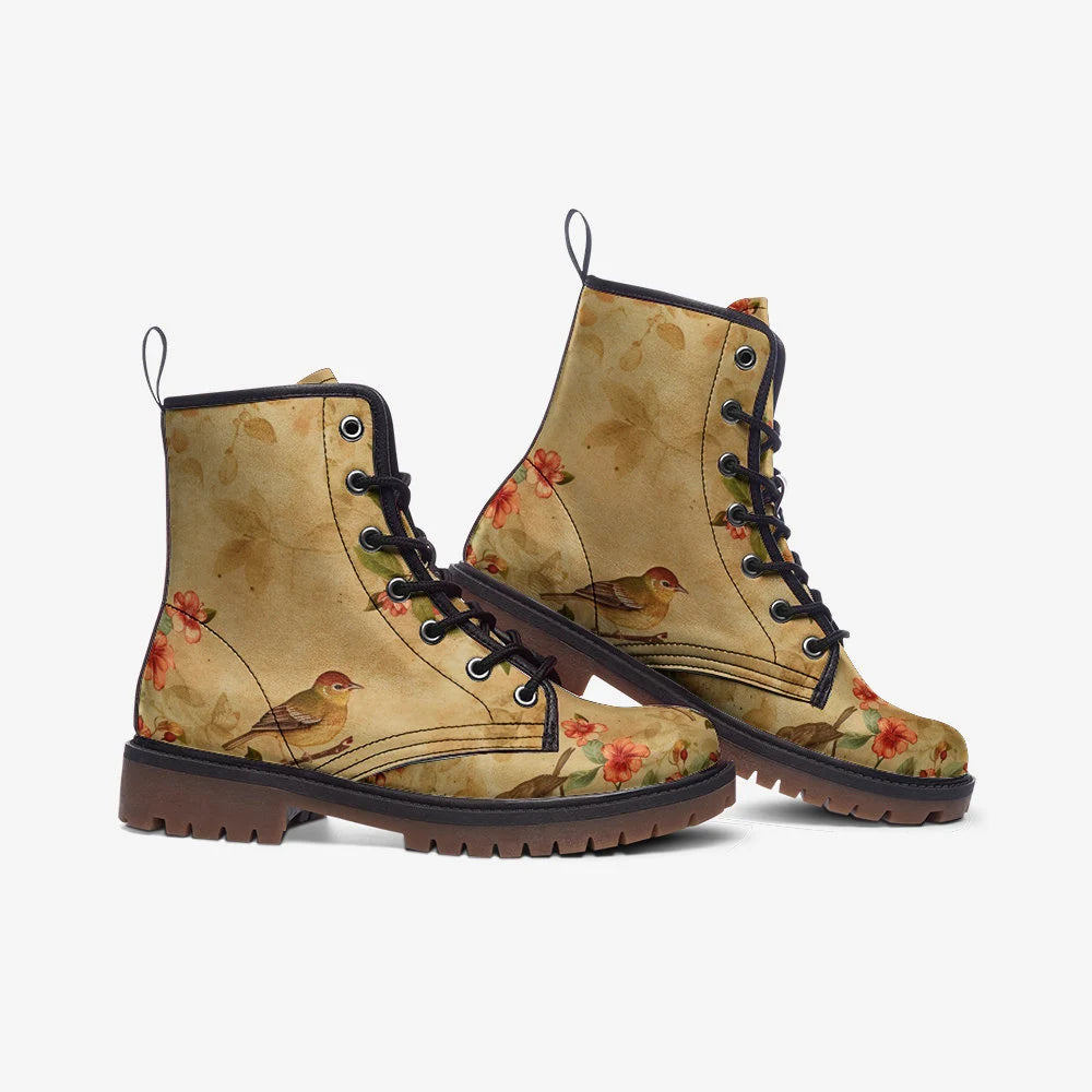 Spring Birds Vegan Leather Boots