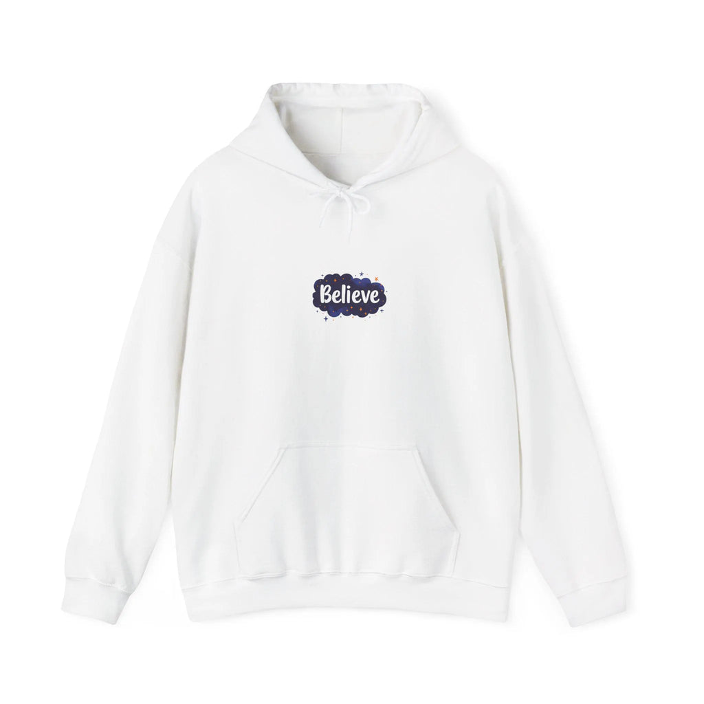 Believe Hooded Cozy Unisex Cotton-Blend Pullover
