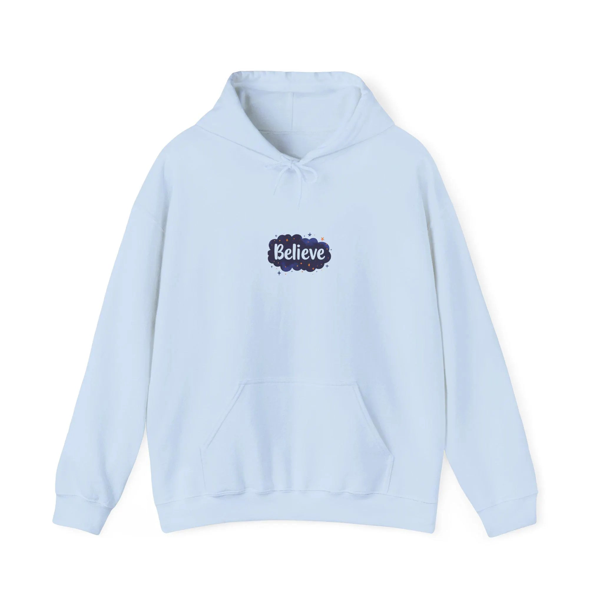 Believe Hooded Cozy Unisex Cotton-Blend Pullover