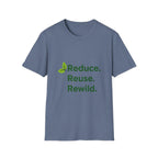 Eco-Friendly Inspirational T-Shirt Reduce Reuse Rewild