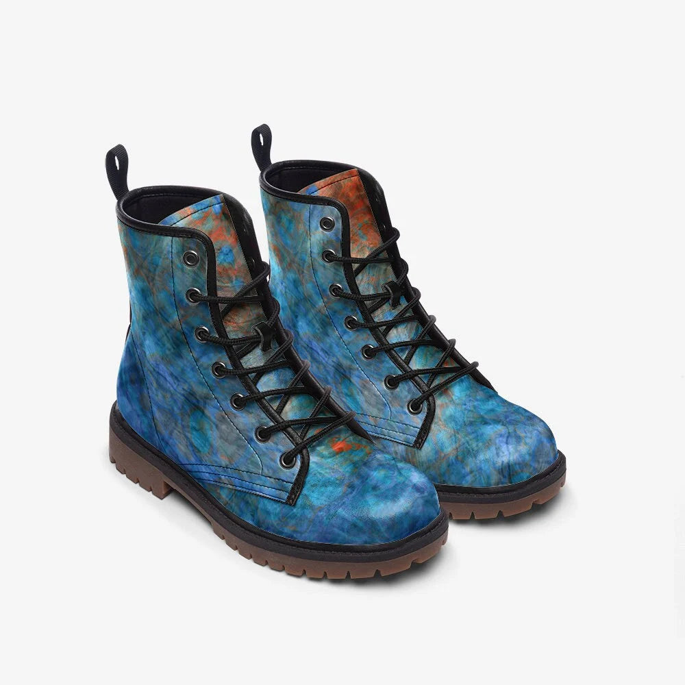 Marbellous Blue Vegan Leather Boots