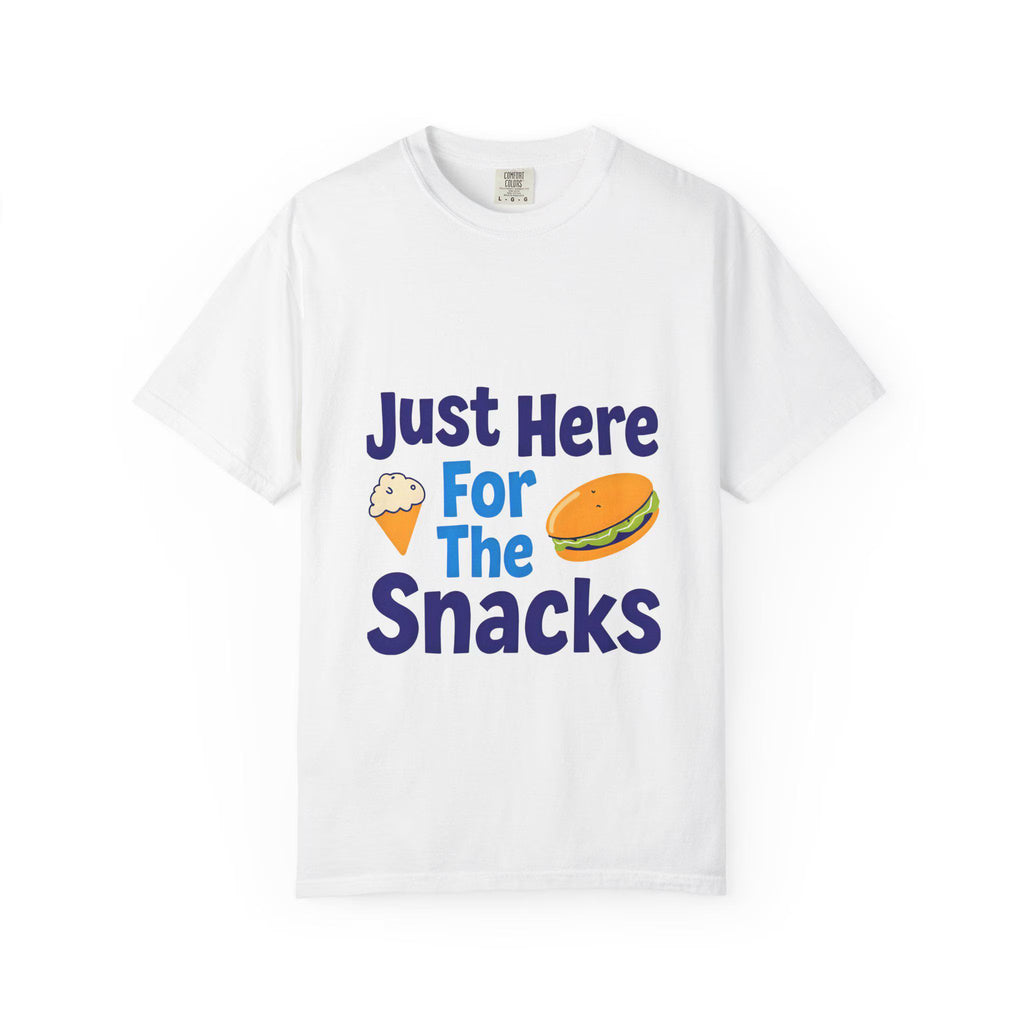 Just Here for the Snacks T-Shirt Unisex Garment-Dyed Cotton Tee